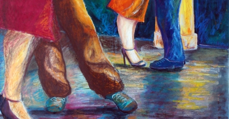 Tango en Amsterdam - óleo y pastel sobre canvas | 60x80 - Graciela Cohan - año 2011