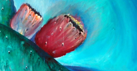 Cardo en flor - óleo sobre canvas | 40x100 - Graciela Cohan - año 2014